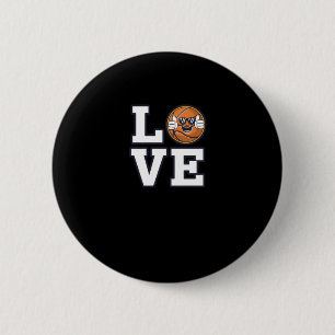 Love Basketball Design With Cool Emoji And 6 Cm Round Badge