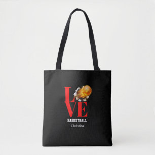 Love Basketball Personalised Shoulder Tote Bag