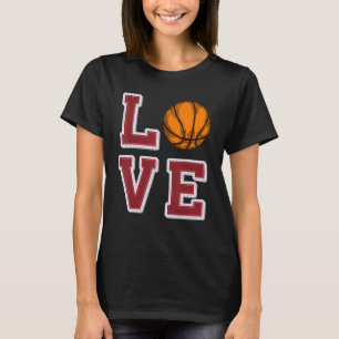 Love Basketball Retro Vintage Matching Game Day Ba T-Shirt