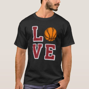 Love Basketball Retro Vintage Matching Game Day Ba T-Shirt