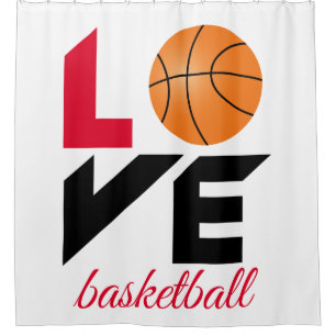 Love basketball shower curtain
