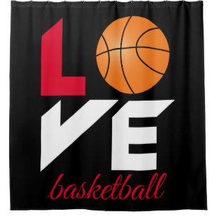Love basketball shower curtain