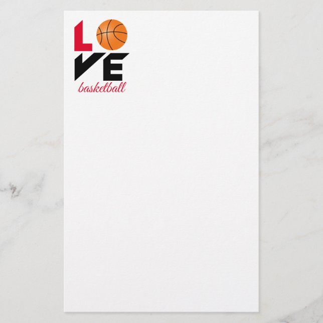 Love basketball stationery (Front)
