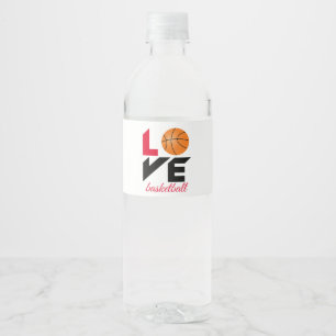 Love basketball water bottle label