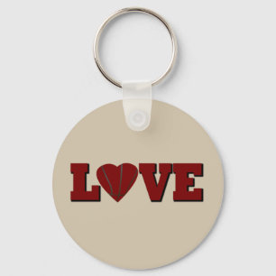 love basketball with heart  key ring