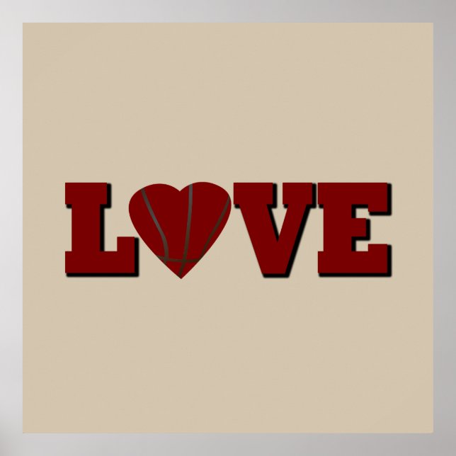love basketball with heart  poster (Front)