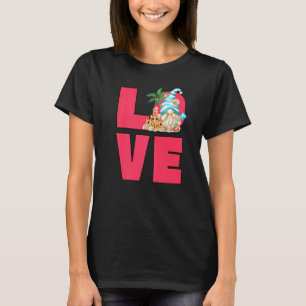 Love Beach Gnome For Women In Summer Vacation Flip T-Shirt