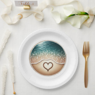 Love Beach Paper Plate