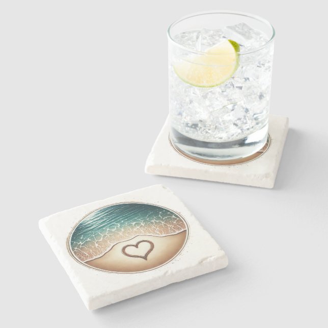 Love Beach Stone Coaster (Side)