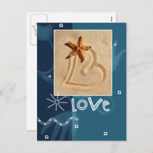 Love. Beach Theme Valentine's Day Holiday Postcard