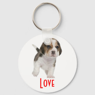 Love Beagle Puppy Dog Customised Key Chain