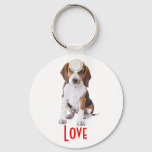 Love Beagle Puppy Dog Customised Key Chain