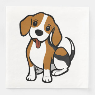 Love Beagle Puppy Dog Wedding Party Napkin