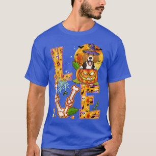 Love Beagle Witch Pumpkin Scary Halloween Dog Love T-Shirt