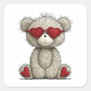 Love Bear Square Sticker