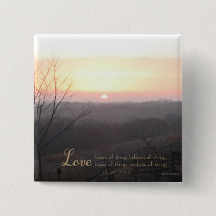 Love Bears All Things 1 Cor. 13:4,7 15 Cm Square Badge