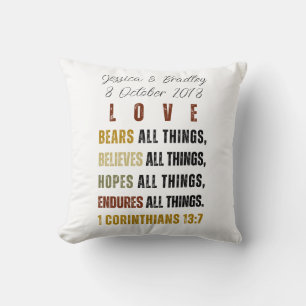 LOVE bears all things...   Christian T-Shirt Cushion