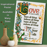 Love Bears All Things Never Fails Bible Verse Poem