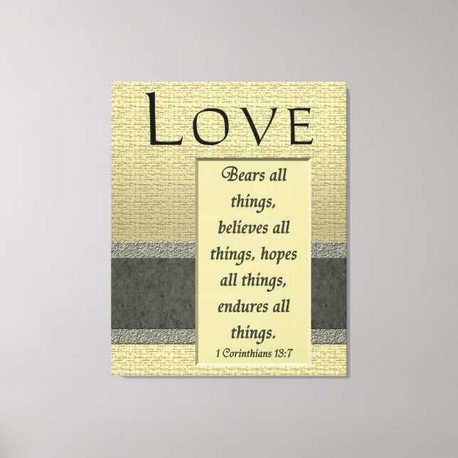Love Bears All Things Wrapped Canvas Print (Front)