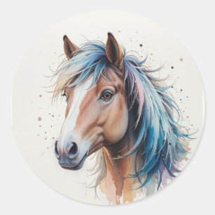 Love Beautiful Shetland Horse Animal Art Classic Round Sticker