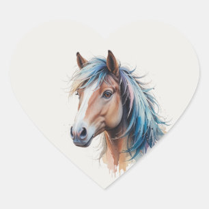 Love Beautiful Shetland Horse Animal Art Heart Sticker