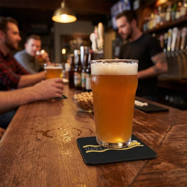 Love Beer Retro Typography Bar Hard  Coaster (Creator Uploaded)