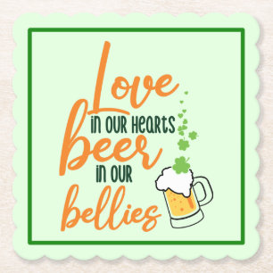 Love & Beer St. Patrick’s Day Fun-61146 Hoodie Paper Coaster