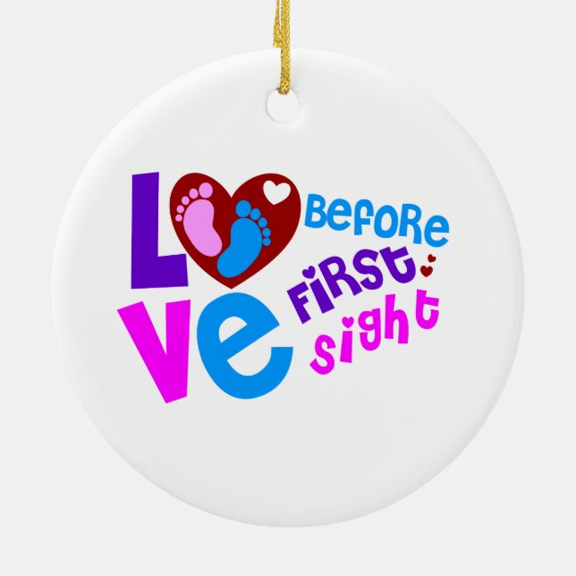 Love Before First Sight Ceramic Tree Decoration (Back)