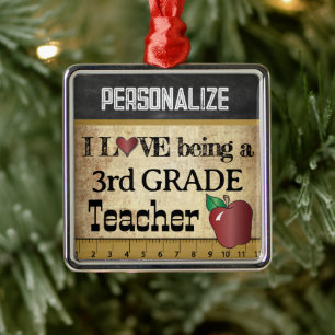 Love being a 3rd Grade Teacher Vintage Metal Tree Decoration
