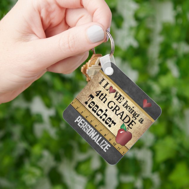 Love Being a 4th Grade Teacher  Key Ring (Hand)