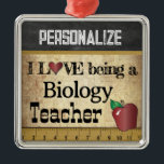 Love being a Biology Teacher | Vintage Metal Tree Decoration<br><div class="desc">Biology Teacher Christmas Ornament ready for you to personalise. ⭐This Product is 100% Customisable. Graphics and / or text can be added, deleted, moved, resized, changed around, rotated, etc... 99% of my designs in my store are done in layers. This makes it easy for you to resize and move the...</div>