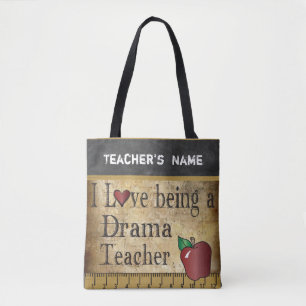 Love Being a Drama Teacher DIY Name Tote Bag