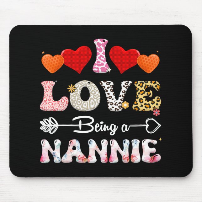 Love Being A Nannie Leopard &amp; Buffalo Fun Moth Mouse Pad (Front)