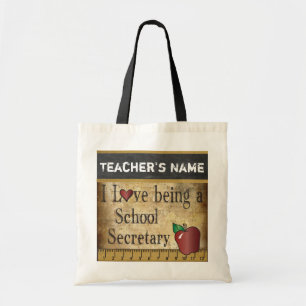 Love Being a School Secretary   DIY Name Tote Bag