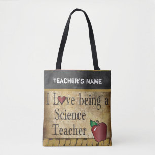 Love Being a Science Teacher DIY Name Tote Bag