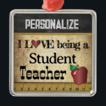 Love being a Student Teacher | Vintage Metal Tree Decoration<br><div class="desc">Student Teacher Christmas Ornament ready for you to personalise. ⭐This Product is 100% Customisable. Graphics and / or text can be added, deleted, moved, resized, changed around, rotated, etc... 99% of my designs in my store are done in layers. This makes it easy for you to resize and move the...</div>