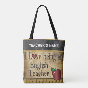 Love Being an English Teacher DIY Name Tote Bag