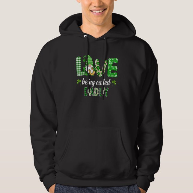 Love Being Called Daddy Gnome Plaid St Patricks Da Hoodie (Front)