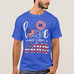LOVE Being Called Ganny Sunflower American 4th Of T-Shirt