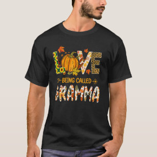Love Being Called Gramma Pumpkin Fall Leaves Thank T-Shirt