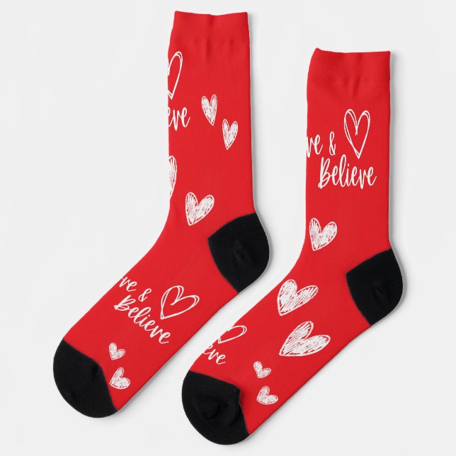 Love & Believe Valentine's Day gift Socks (Left)