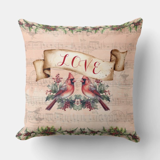 Love, Bells, Music & Paris Postmark Cushion (Front)