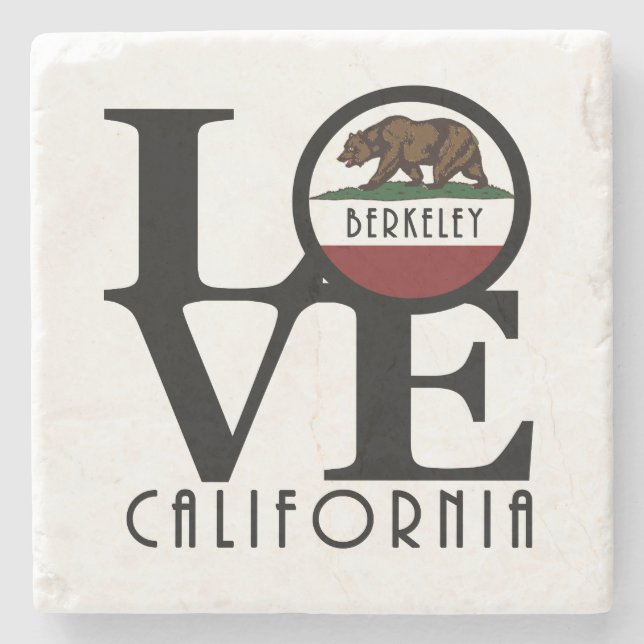 LOVE Berkeley CA Stone Coaster (Front)
