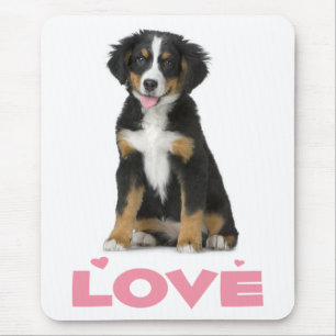 Love Bernese Mountain Puppy Dog Mouse Pad