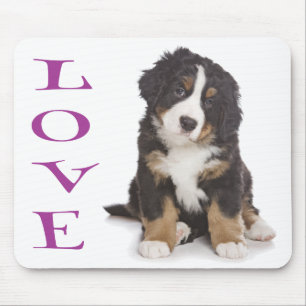 Love Bernese Mountain Puppy Dog Mouse Pad