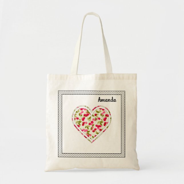 Love, berries, cherry tote bag (Front)