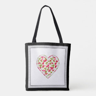 Love, berries, cherry tote bag