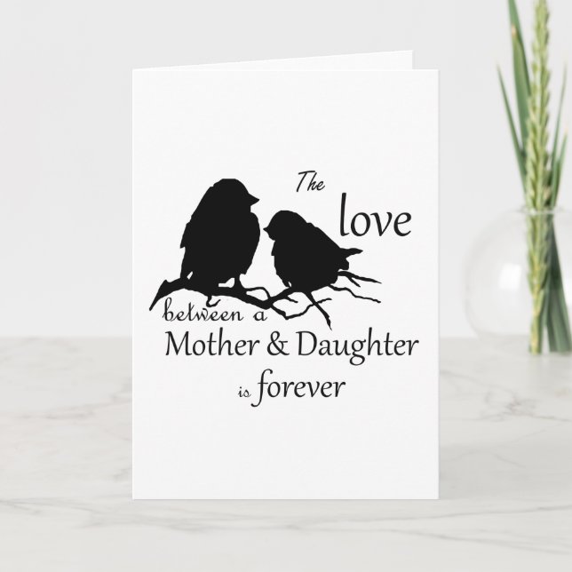 Love Between Mother Daughter Bird Quote Card (Front)