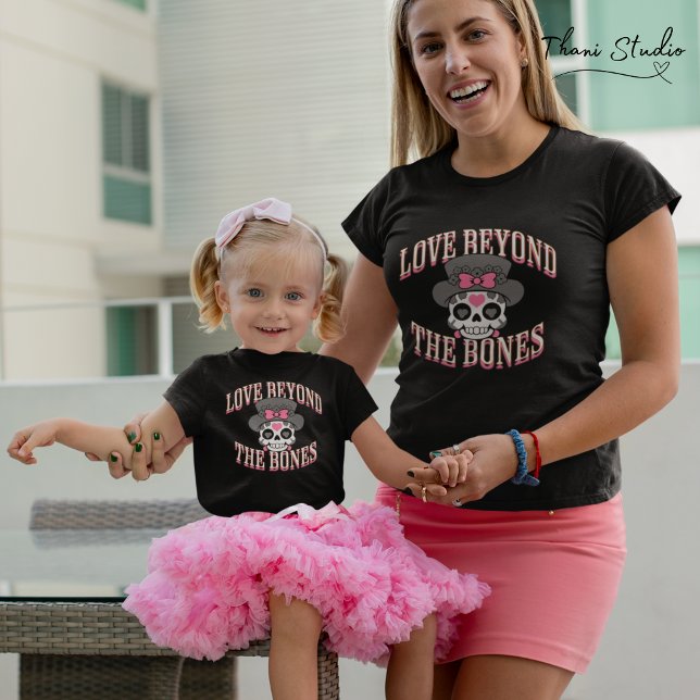 Love Beyond The Bones Valentine Modern Retro Skull Baby T-Shirt (Creator Uploaded)