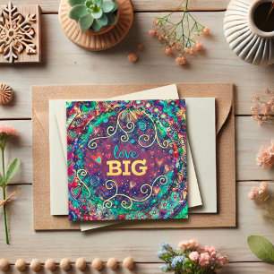 Love Big Fun Whimsical Colourful Valentine